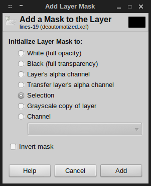 GIMP layer mask