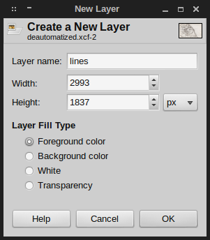 GIMP new layer